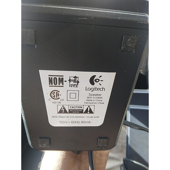 Logitech S-0264A Computer/Portable Speakers. Black. TESTED AND WORK GREAT! - Picture 5 of 5